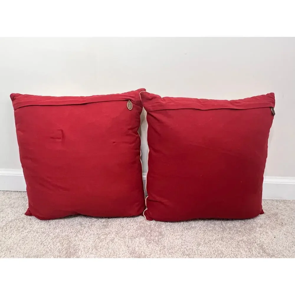 Pier 1 Linen Blend Beaded Sequin Leave Design Pillows 14x14 Set of 2 - Picture 10 of 10